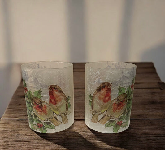 Christmas Birds on Holly