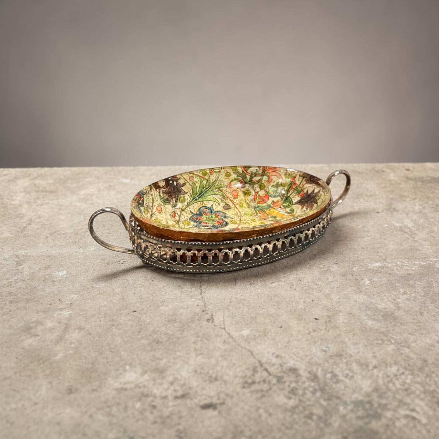 Fancy Dish with Silver Holder