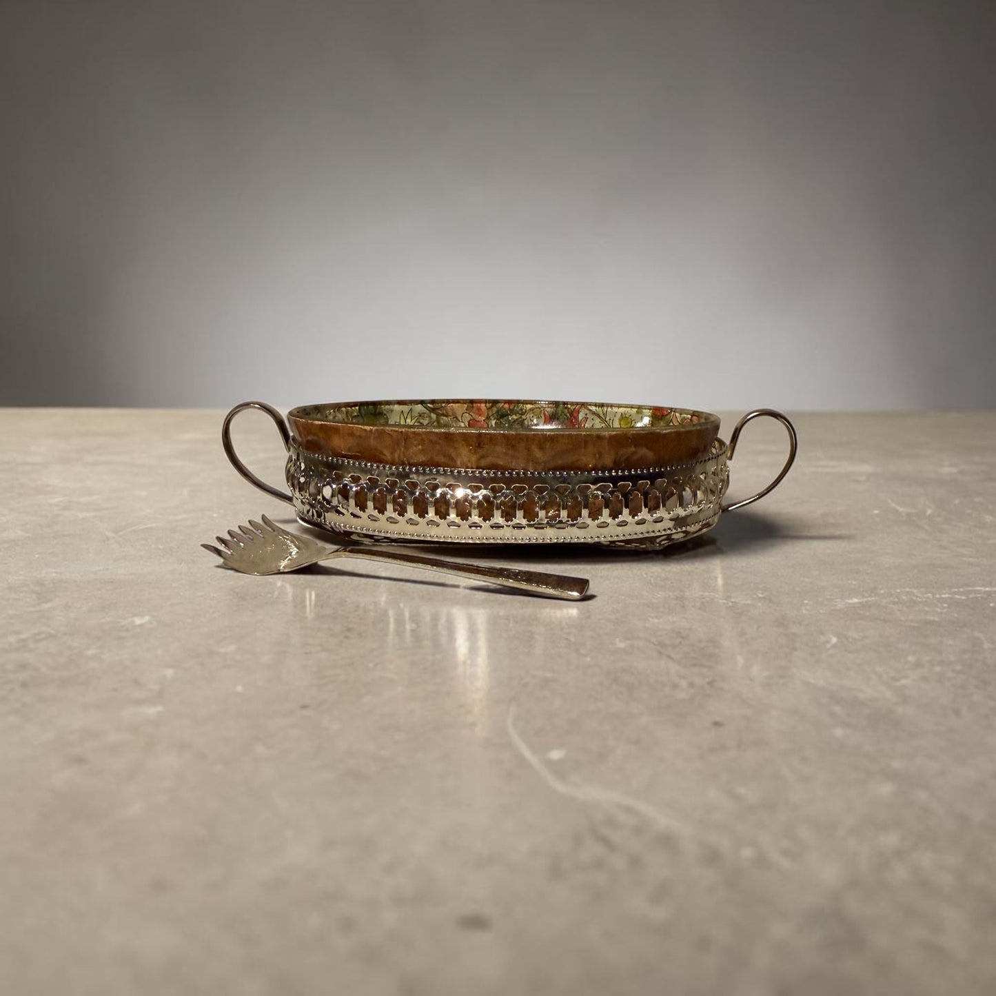 Fancy Dish with Silver Holder