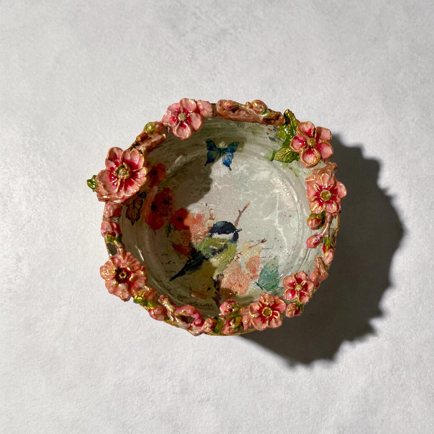 Orange Flower Trinket Bowl