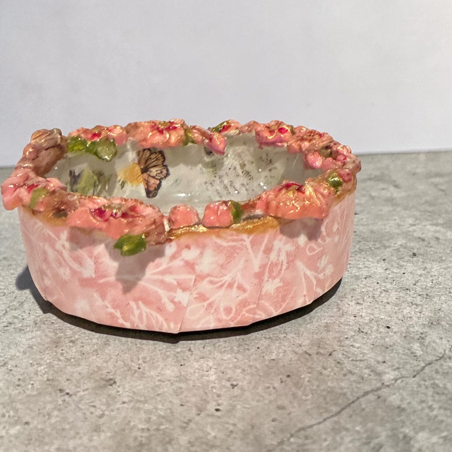 Orange Flower Trinket Bowl