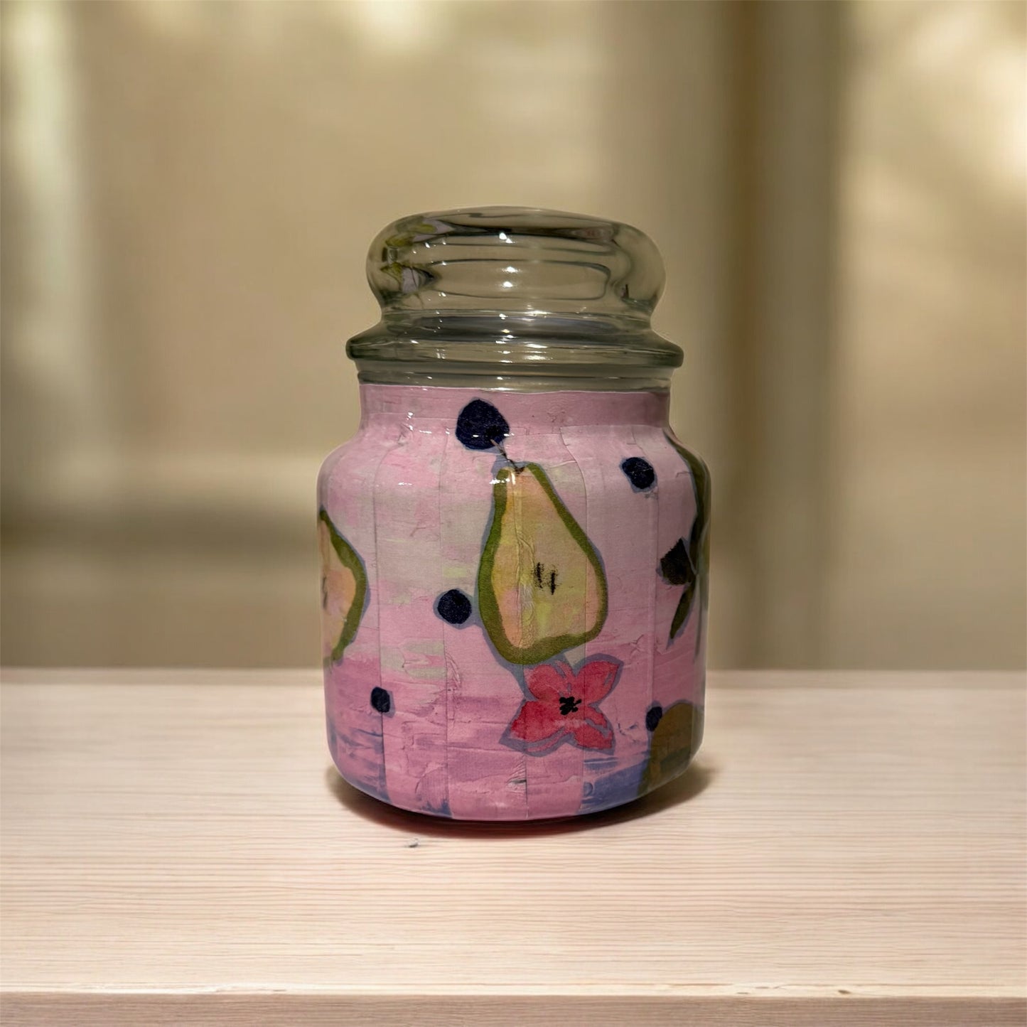 Pink and Purple Pear Jar
